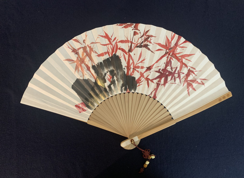 Fan 6- Red bamboo
