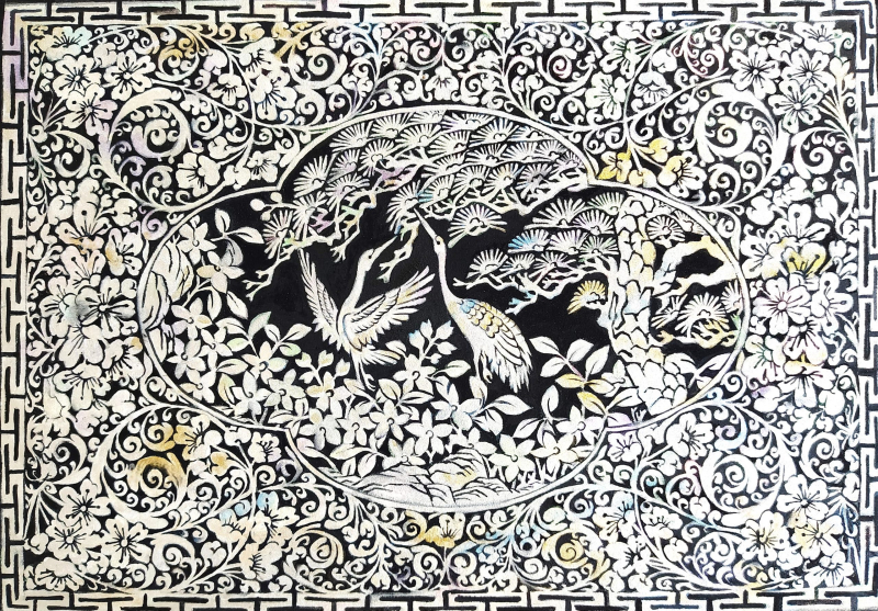 A Flower and Bird Painting in Mother- of- Pearl style ll